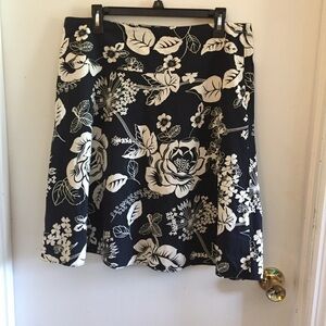 Old Navy Blue and White Floral Skirt